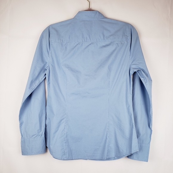 J crew Womens Blue Button Front Shirt Long Sleeve - Picture 4 of 5